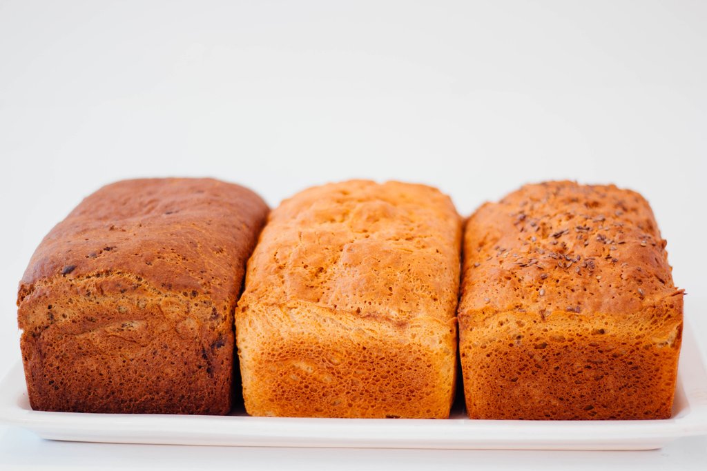 Three freshly baked loaves of bread available for nationwide shipping directly to your door from Lilac Pâtisserie.