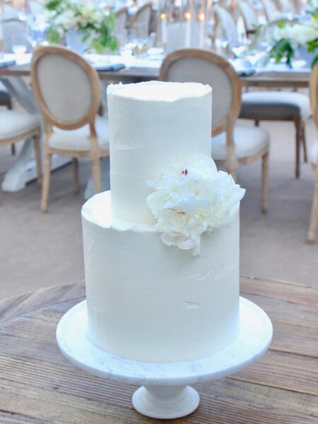 Double Stacked Simple Texture Wedding Cake