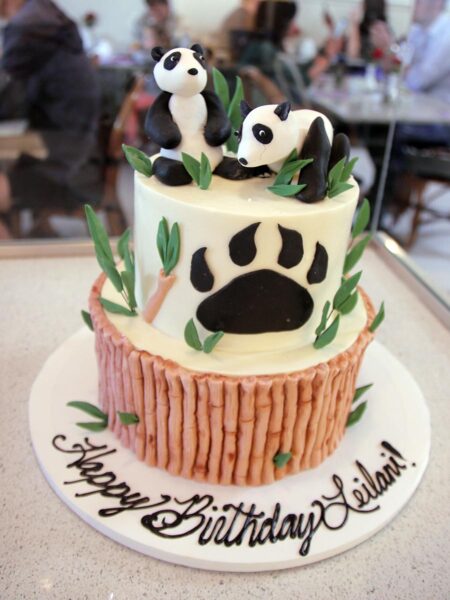 Panda And Bamboo Tiered Cake