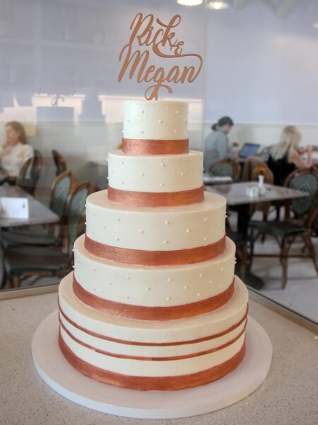 Simple And Elegant Rose Gold Wedding Cake