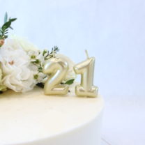 Gold Number Candle Styled
